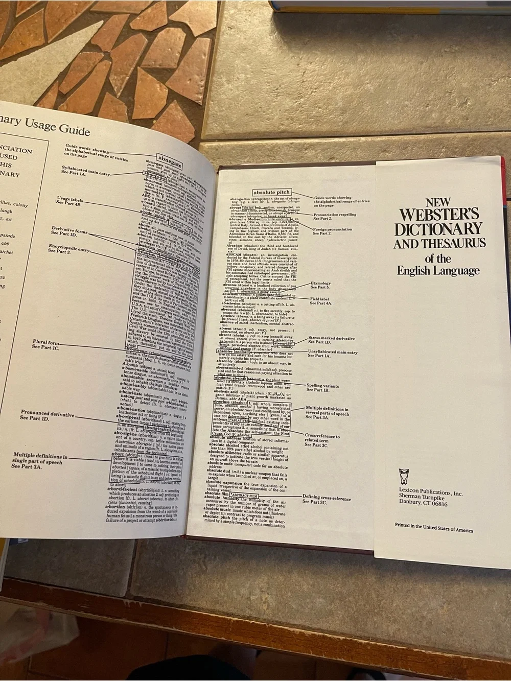New Dictionary and Thesaurus - Maroon Hardcover